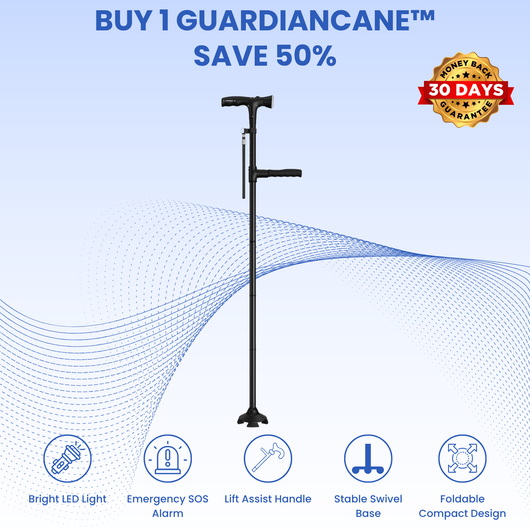 GuardianCane™ All-In-One Safety Cane with Light & Alarm
