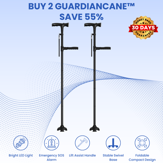 GuardianCane™ All-In-One Safety Cane with Light & Alarm
