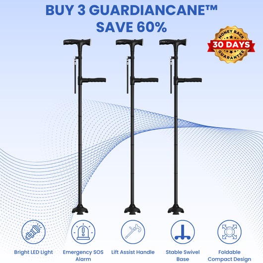 GuardianCane™ All-In-One Safety Cane with Light & Alarm