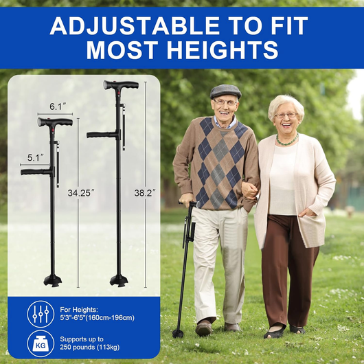 GuardianCane™ All-In-One Safety Cane with Light & Alarm